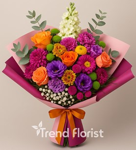 ataşehir çiçekçi, tasarım buket, renkli çiçek buketi
